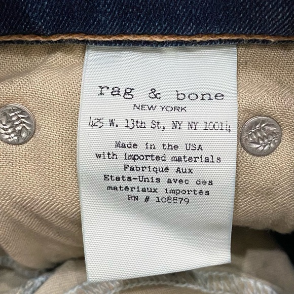 RAG & BONE W1526K089BMO Ankle  Skinny Jeans in Bloo Moon Color Size 30 - Picture 15 of 16
